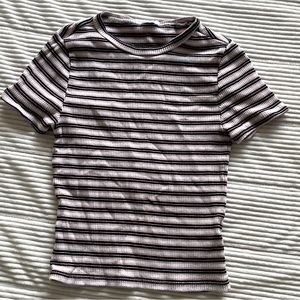 Cropped striped tee